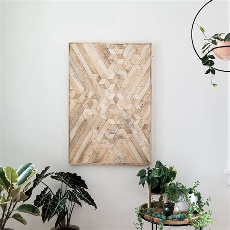 Reclaimed Wood Wall Art | Wood Wall Art | Wood Decor | Geometric Wood Art | Neutral Art | Rustic ...