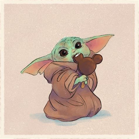 Adorable STAR WARS Fan Art Show Baby Yoda Eating Disneyland Treats — GeekTyrant