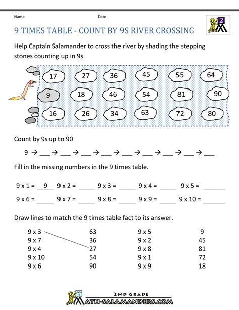 Multiplication X9 Puzzle Worksheets - Math Exercises For Adults