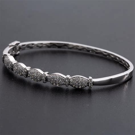 14K White Gold Women's Bracelet With 1.18 CT Diamonds Of Round Diamond - OMI Jewelry