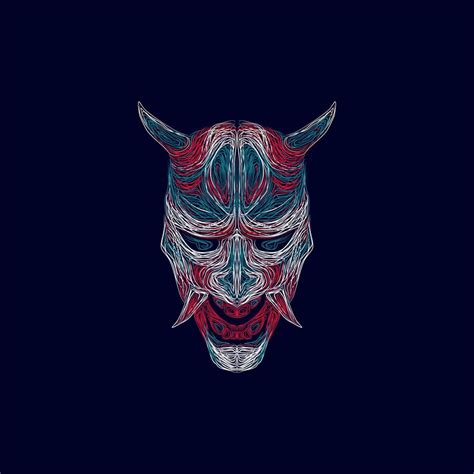 demon mask artwork style illustration design 17625612 Vector Art at ...