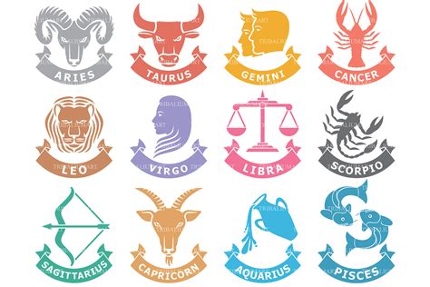 Zodiac Signs, Set of Horoscope Symbols Graphic by TribaliumArt ...