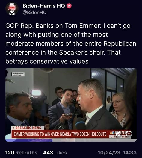 10/24/23 - Tom Emmer discusses the Speaker voting process. (Posted at 2 ...