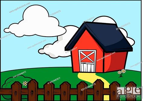 country side farm house scenery, Stock Vector, Vector And Low Budget Royalty Free Image. Pic ...