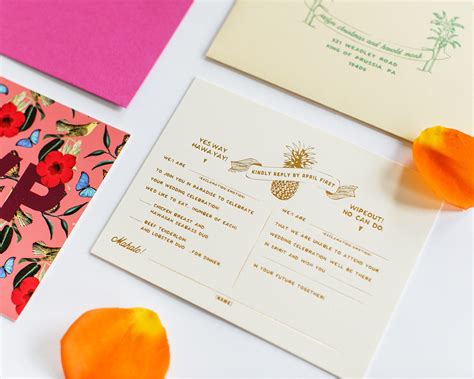 Vibrant Tropical Hawaiian Wedding Invitations