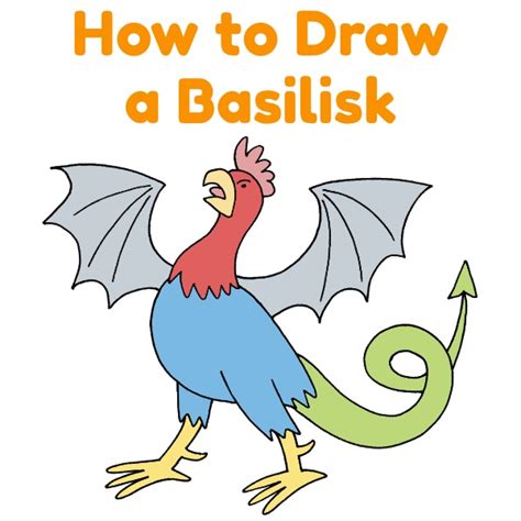 How to Draw a Basilisk - Animaldrawingeasy.com