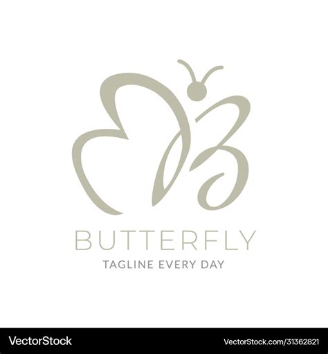 Letter b butterfly logo design Royalty Free Vector Image