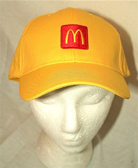 McDonalds Fast Food Restaurant Yellow Baseball Employee Cap Hat New OSFM | eBay