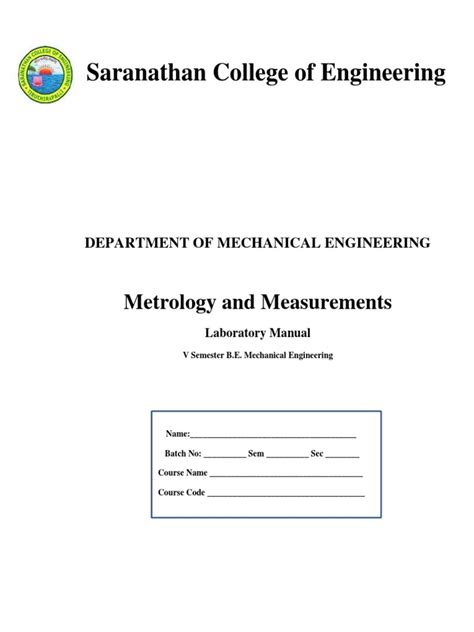 ME8513 Lab Manual | PDF | Gear | Metrology