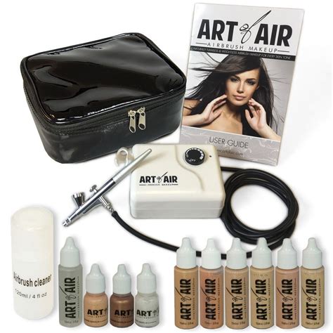 Art of Air Professional Airbrush Cosmetic Makeup System / Fair to Medium Shades 6pc Foundation ...