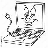 Laptop Notebook computer Coloring Page Colouring Picture  sketch template