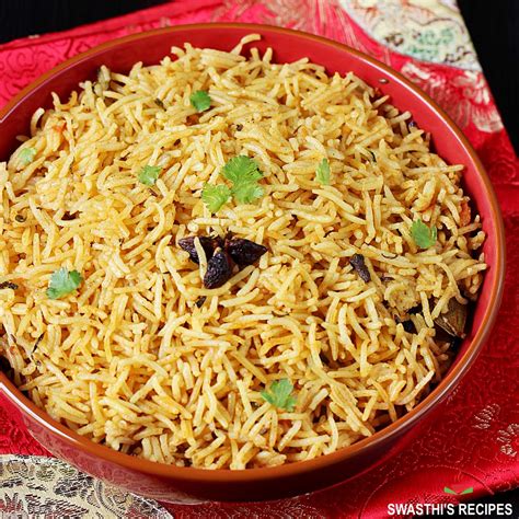 Biryani Rice Recipe (Kuska Rice) - Swasthi's Recipes