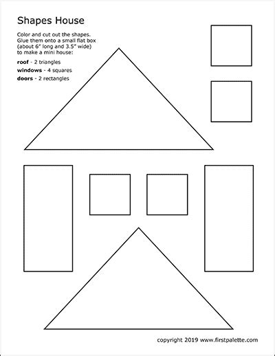 Shapes House Template | Free Printable Templates & Coloring Pages | FirstPalette.com