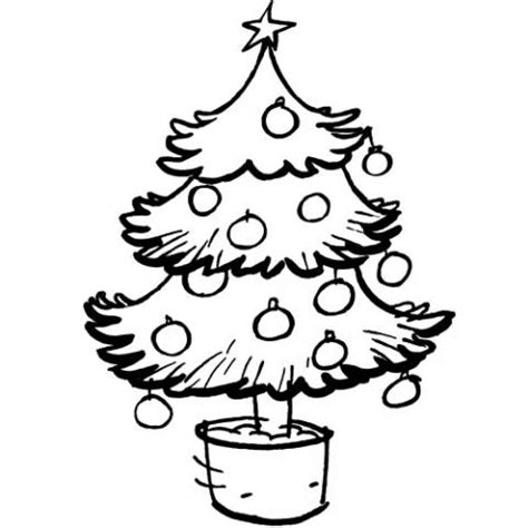 Árbol de Navidad en maceta: Dibujo para colorear con los niños