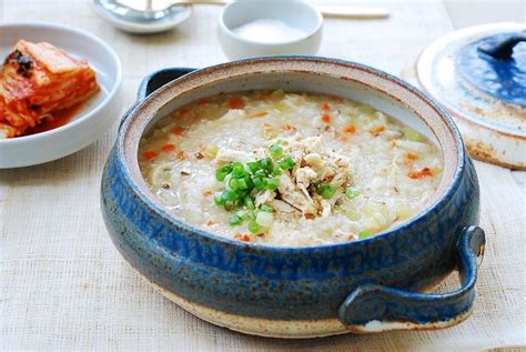 Korean porridge made with chicken | Chicken porridge, Food, Korean chicken