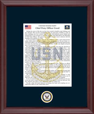 The Chief Petty Officer's Creed Frame in Cambridge United States Navy ...