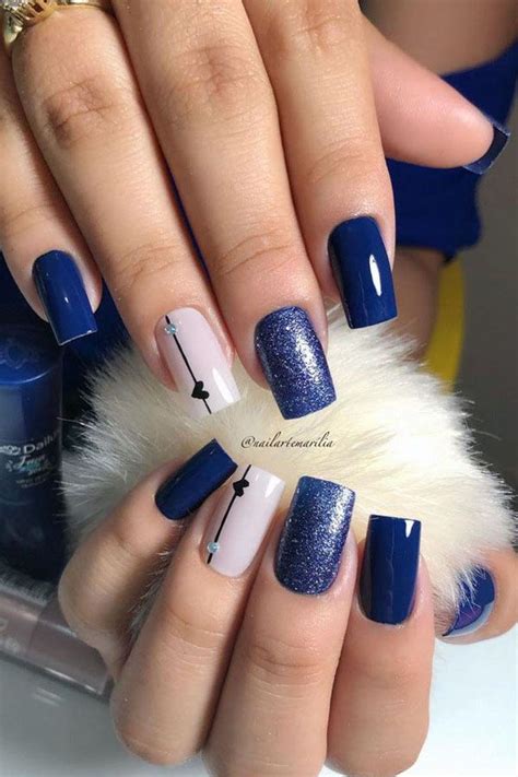 67 Stunning Dark Blue Nail Designs in 2020 | Blue nail designs, Dark ...