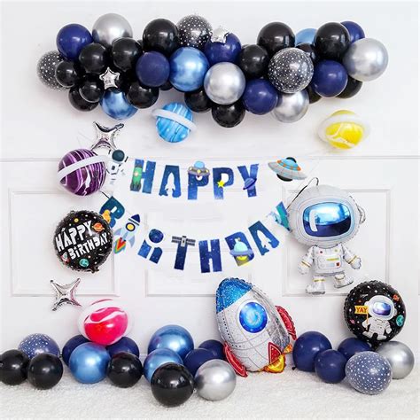 Outer Space Party Astronaut balloons Rocket Foil Balloons Galaxy Theme ...