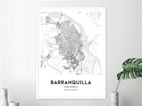 Barranquilla Map Print Barranquilla Map Poster Wall Art - Etsy Australia