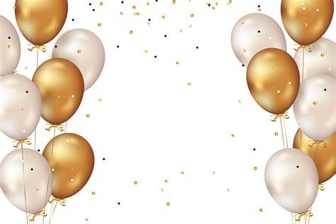 confeti y borde de celebración de cumpleaños de globos de oro de lujo 11236431 PNG