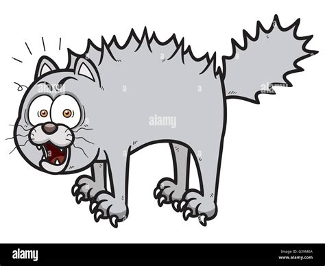 Vector illustration of Cartoon Cat scared Stock Vector Image & Art - Alamy