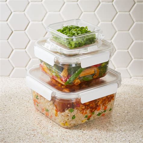 6-Piece Plastic Food Storage Container Set