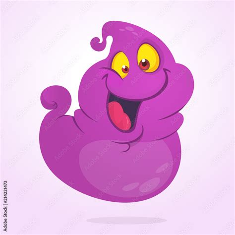 Fat cartoon funny ghost. Flying monster Stock Vector | Adobe Stock