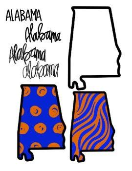 Alabama Clipart State Clip Art | Clip art, State shapes, Art room