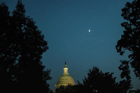 Dome Of The Us Capitol Building At Night Photograph by Cavan Images ...