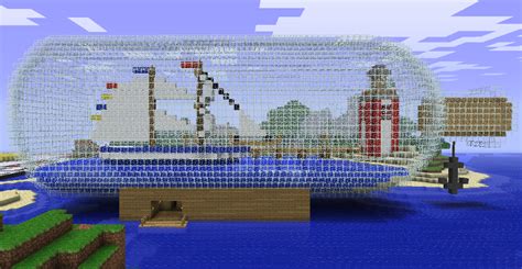 Ship in a Bottle | Minecraft, Minecraft underwater, Minecraft ships