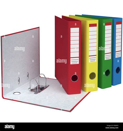 Set of office folders different colors Stock Photo - Alamy