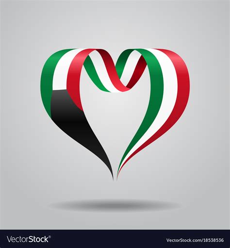 Kuwaiti flag heart-shaped ribbon Royalty Free Vector Image