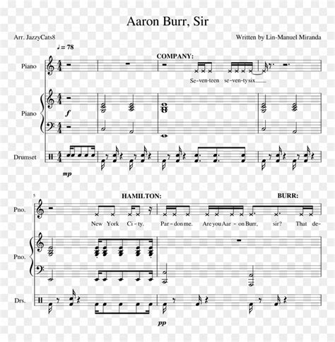 Aaron Burr, Sir - Hamilton Aaron Burr Sir Sheet Music, HD Png Download - 850x1100(#4976577 ...