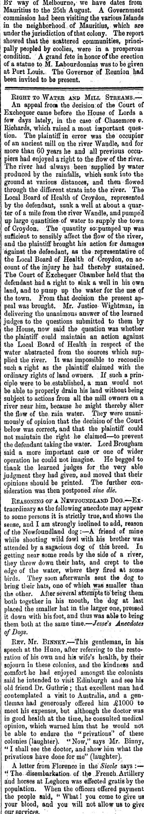 Papers Past | Newspapers | Colonist | 18 October 1859 | MAURITIUS.