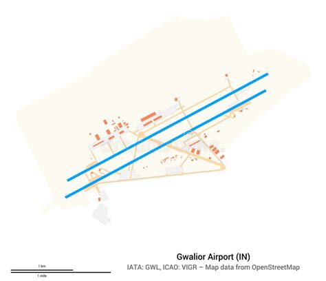 Map of Gwalior Airport. IATA-code GWL Stock Illustration - Illustration of layout, airfield ...