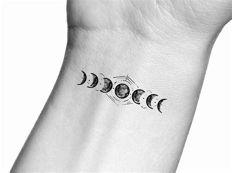 Moon Phases Temporary Tattoo - Etsy | Moon phases tattoo, Side wrist tattoos, Wrist tattoos