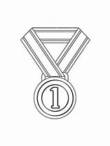 Medals Track Field Medal Olympic Drawing Coloring Gold Colouring Pages  sketch template