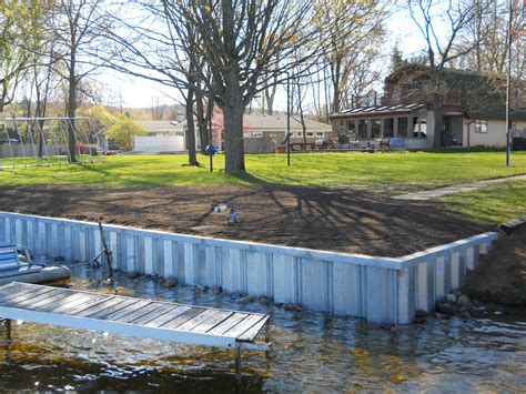 Steel Seawall Install on Portage Lake in Pinckney, MI