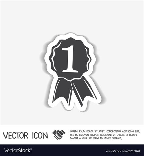 First place ribbon rosette icon victory Royalty Free Vector