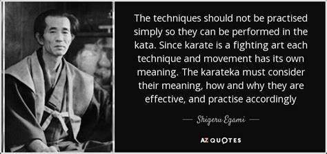 Shigeru Egami quote: The techniques should not be practised simply so they can...