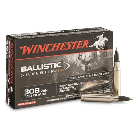 Winchester Ballistic Silvertip, .308 Winchester, BST, 150 Grain, 20 ...