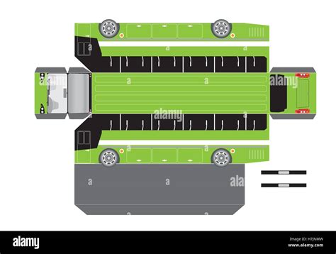 Paper bus outline, cut out and glue into a 3D model Stock Vector Image & Art - Alamy