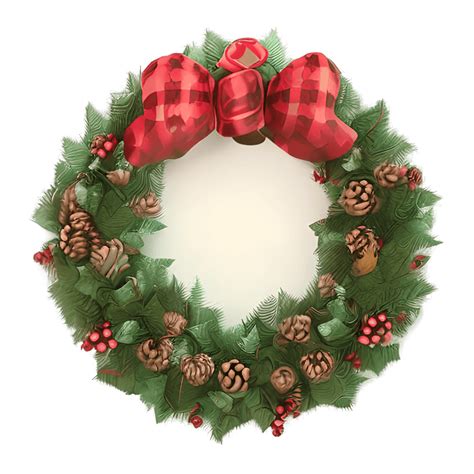 Christmas Wreath with Bow · Creative Fabrica