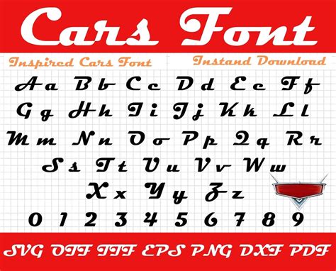 Cars Inspired Font Svg Disney Cars Inspired Svg Font Cars Alphabet | Images and Photos finder