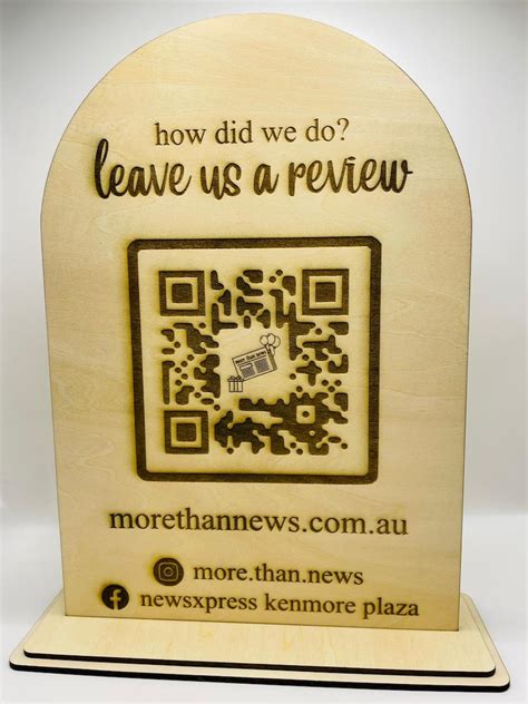 Custom QR Code Stand Social Media Sign Review QR Code - Etsy