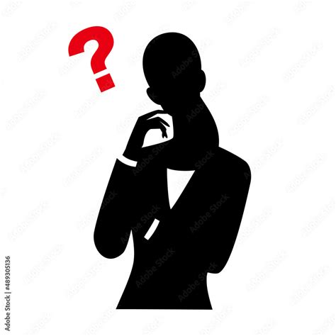 Silhouette of the thinking woman and question mark Stock Vector | Adobe Stock