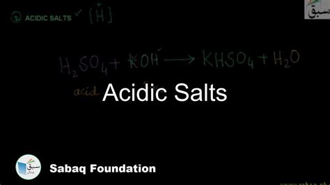 Acidic Salts, Chemistry Lecture | Sabaq.pk - YouTube