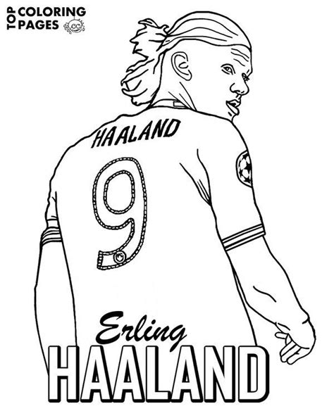 Erling Haaland Coloring Page | Football coloring pages, Coloring pages, Sports coloring pages