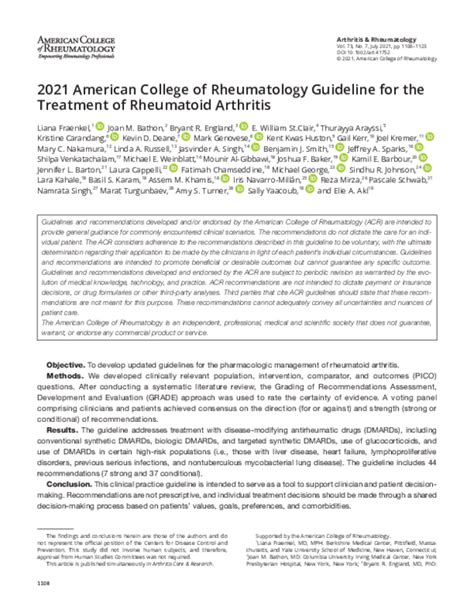 (PDF) 2021 American College of Rheumatology Guideline for the Treatment ...