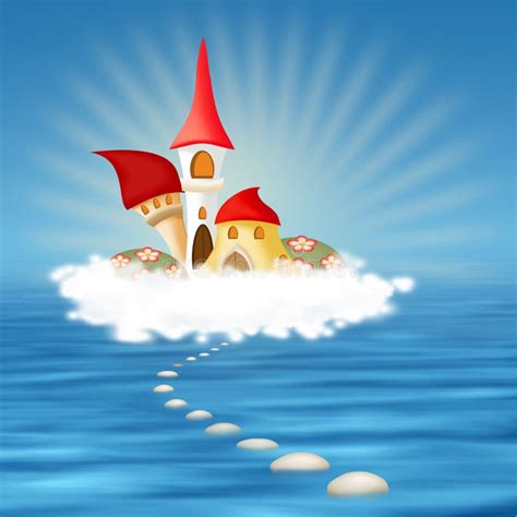 Castle on a cloud stock illustration. Illustration of palace - 48427013